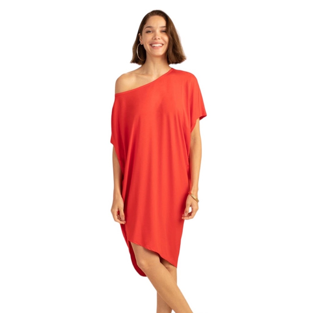 Trina Turk Radiant Dress Asymmetrical Cocktail Swimsuit Coverup Womens Small NWT